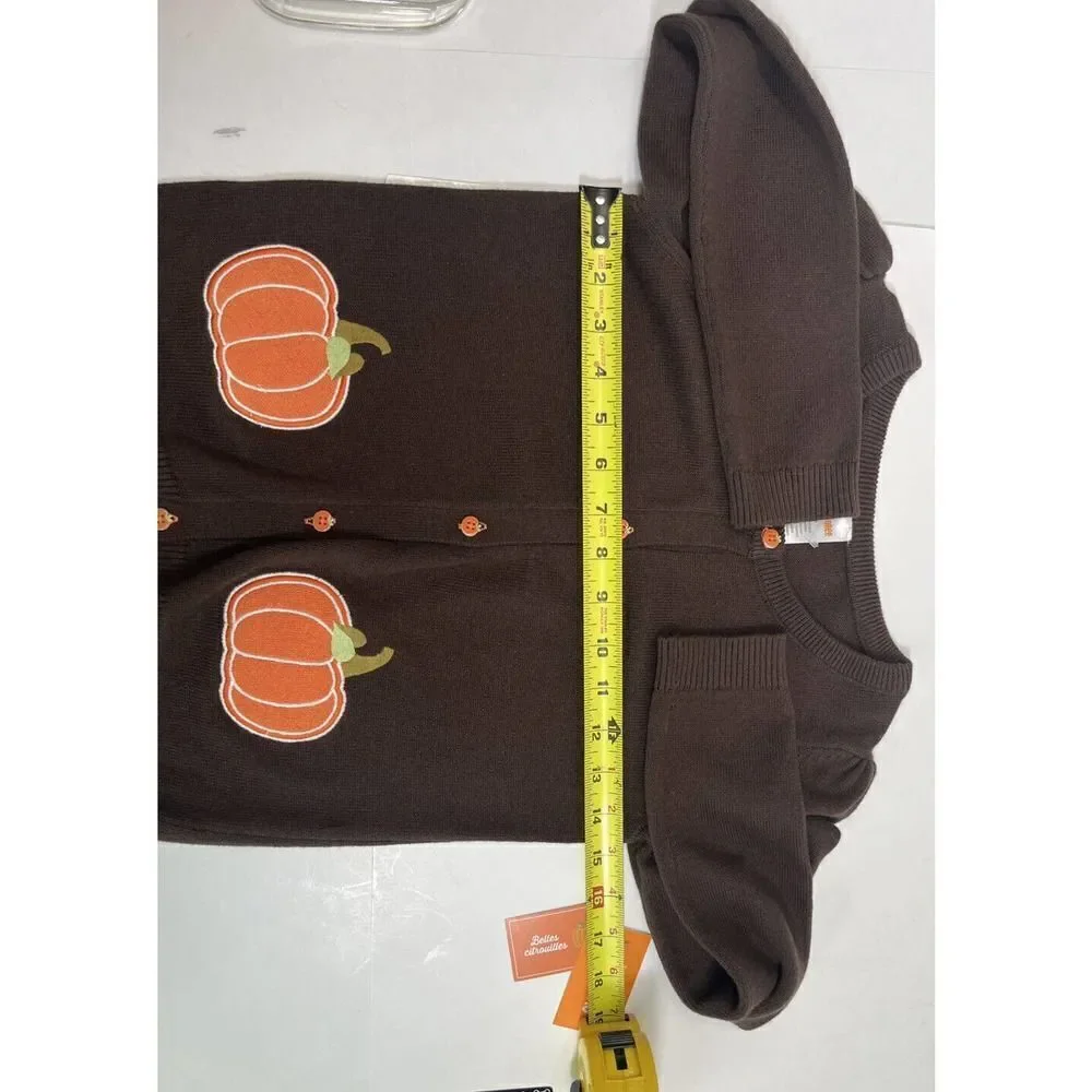 Gymboree 2 PC Girls 8 Brown Sweater W/Appliques & Leggings‎ Pumpkins Fall